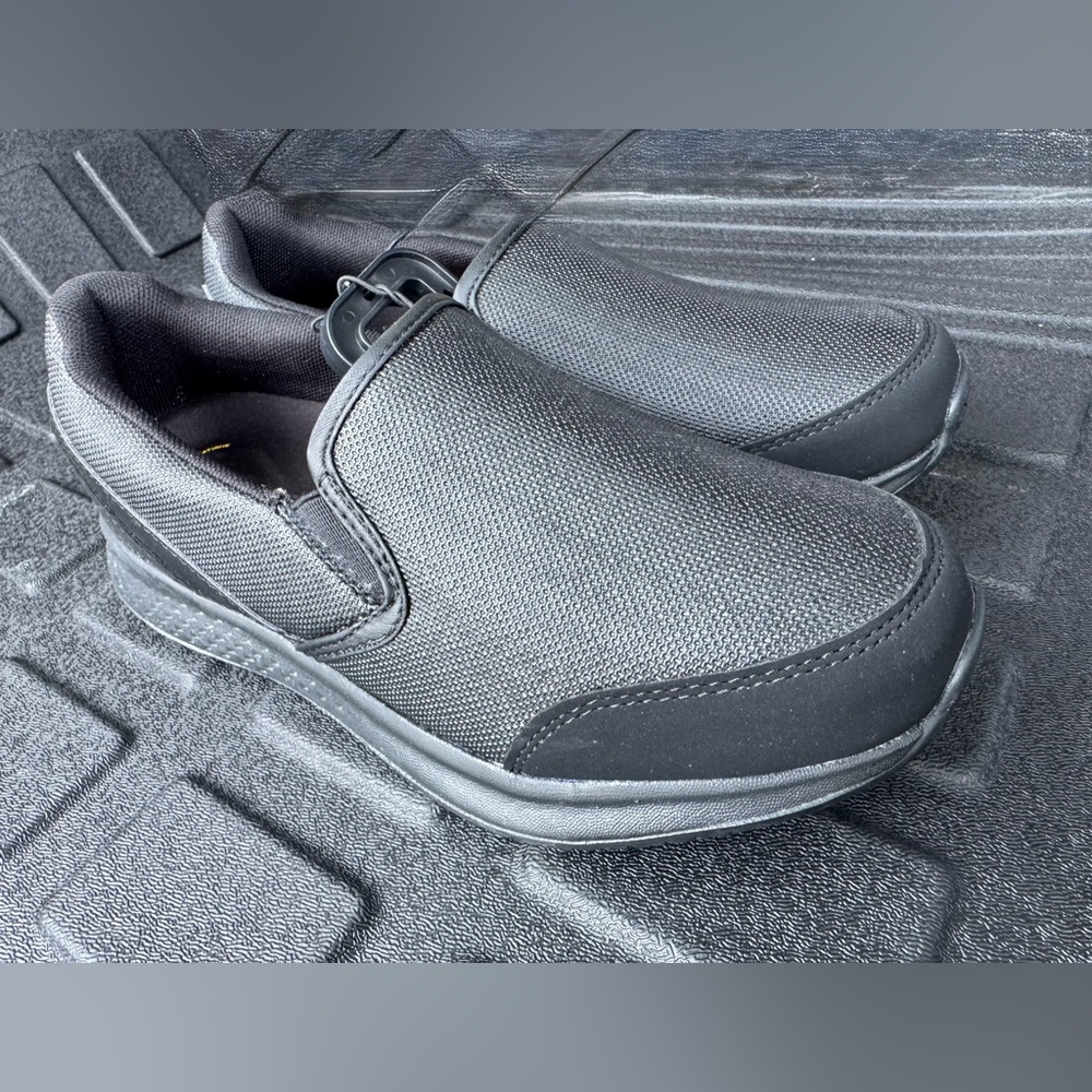 Black Slip-On Treadsafe slip resistant womens work Shoes anti fatigue